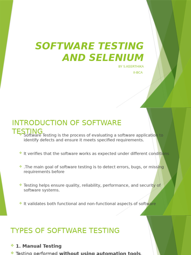Software Testing and Selenium | PDF | Selenium (Software) | Software ...