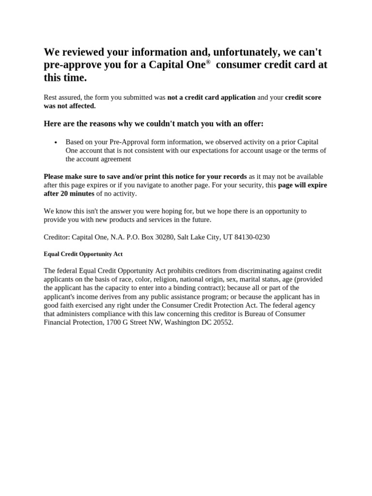 Capital One Letter | PDF