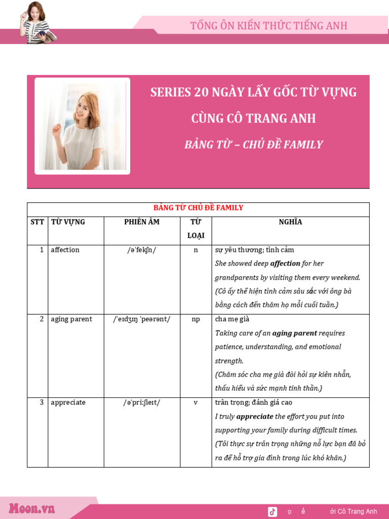Bảng Từ Chủ Đề Family | PDF