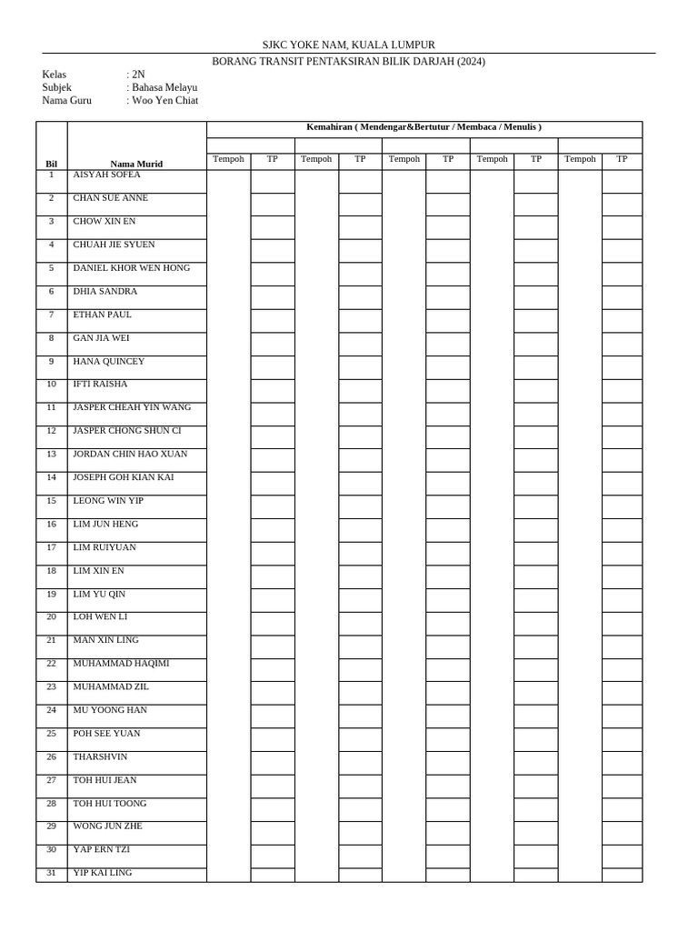 Borang Transit PBD | PDF