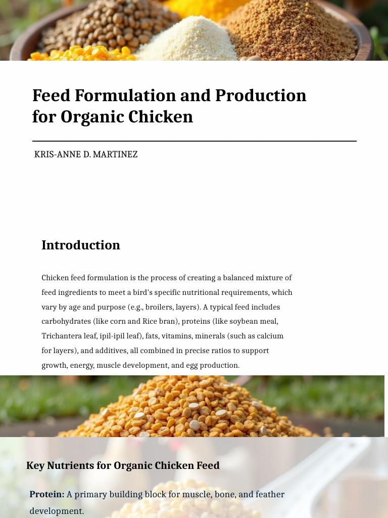Chicken Feed Formulation | PDF | Nutrients | Vitamin