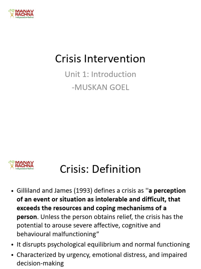 Unit 1 Crisis Intervention and Trauma | PDF | Stress (Biology ...