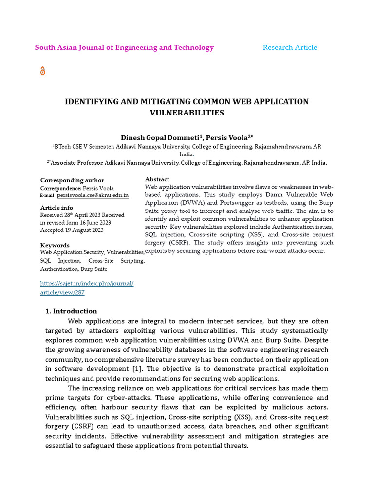 Web Application Vulnerabilities | PDF | Security | Computer Security