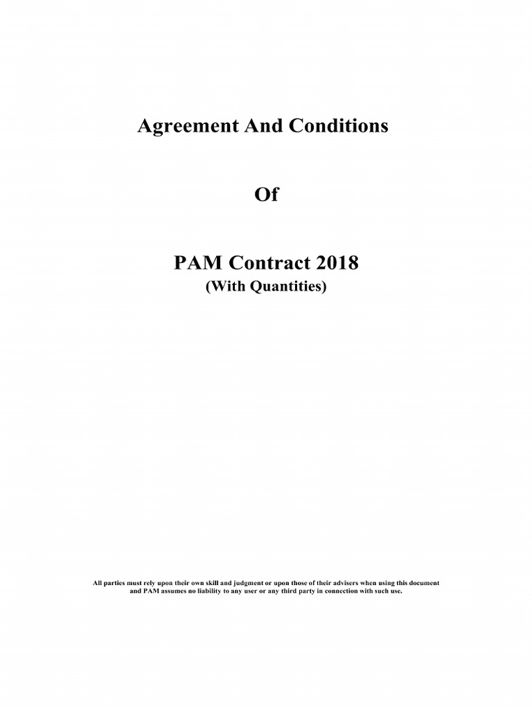 PAM Contract 2018 (With Quantities) | PDF