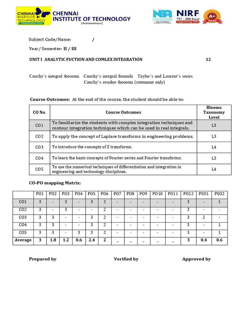 Unit-1 Analytical Function and Complex Integration | PDF