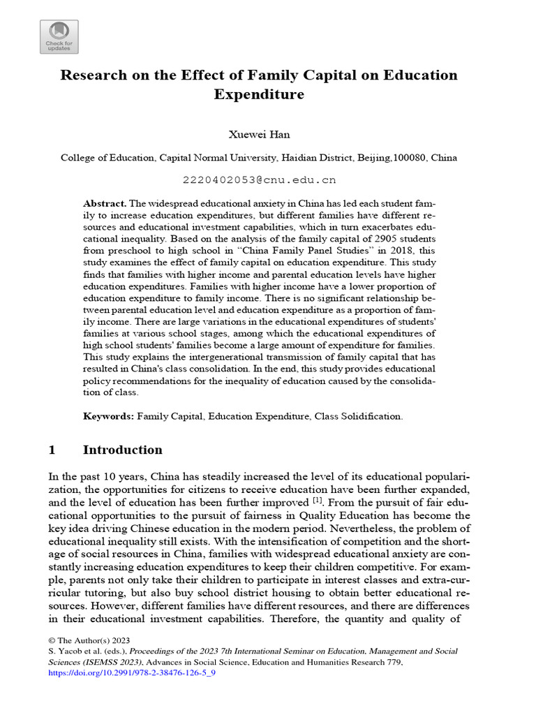 Research On The Effect of Family Capital On Educat | PDF | Regression ...