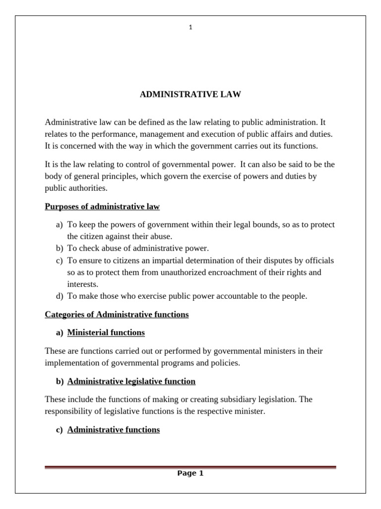 Administrative Law | PDF | Separation Of Powers | Judiciaries