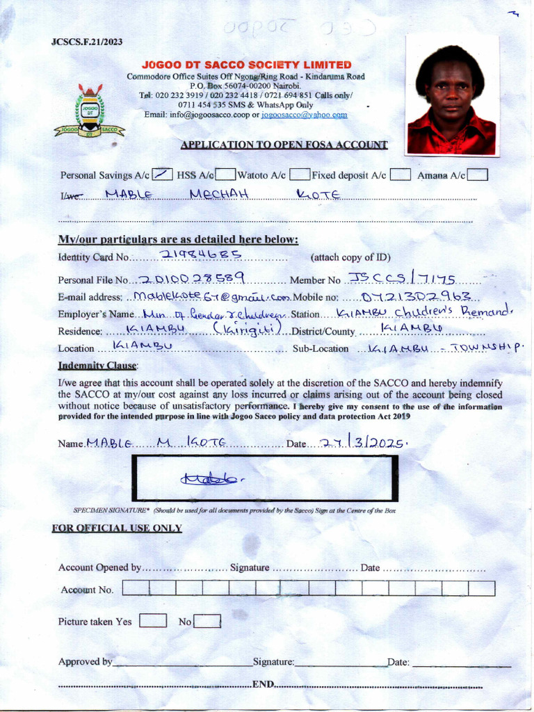 FOSA Application | PDF