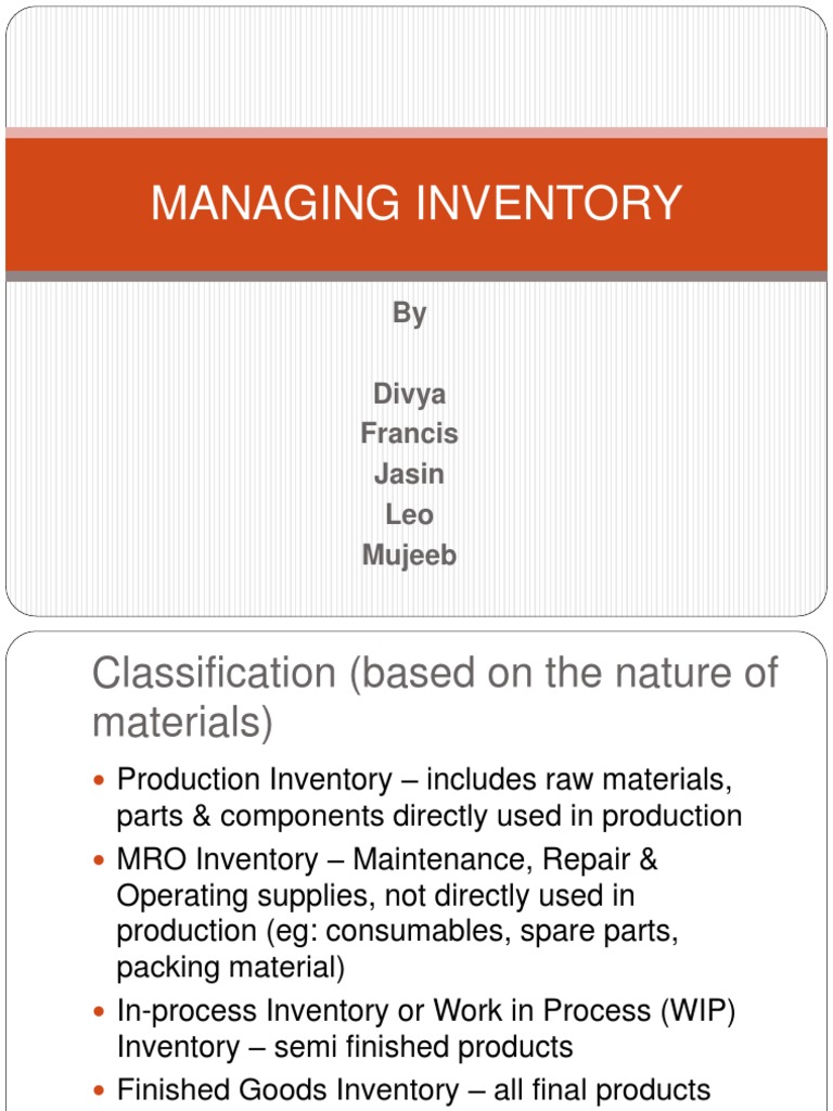 A Comprehensive Guide to Managing Inventory Through Effective