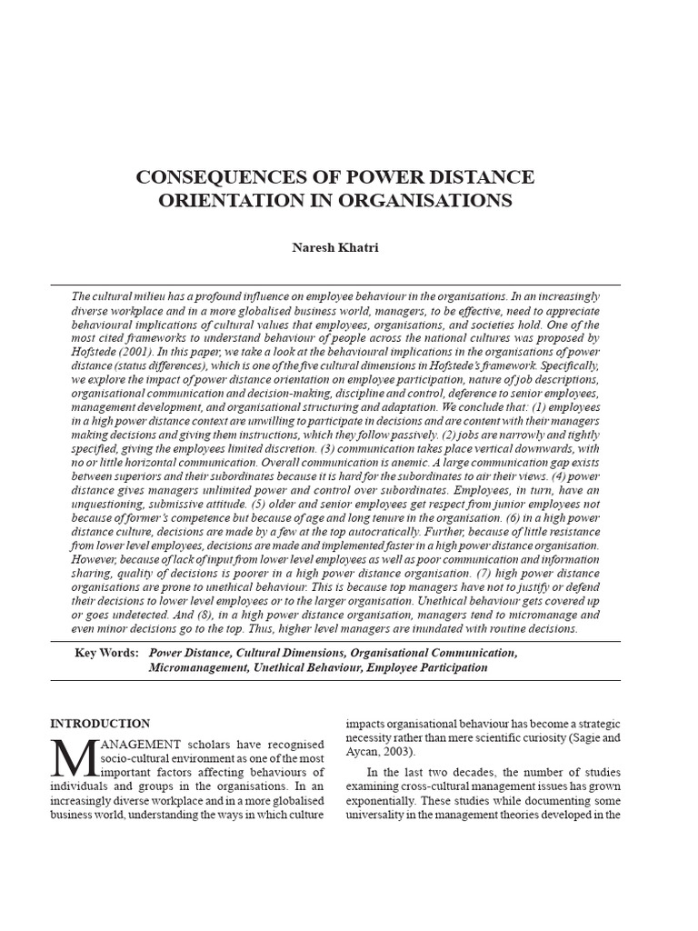 Consequences-of-power-distance-orientaation | PDF | Social Psychology ...