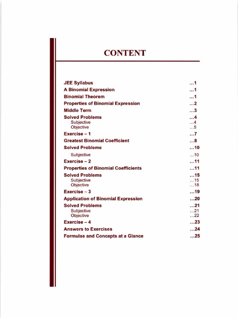 Binomial Theorem Pakage | PDF