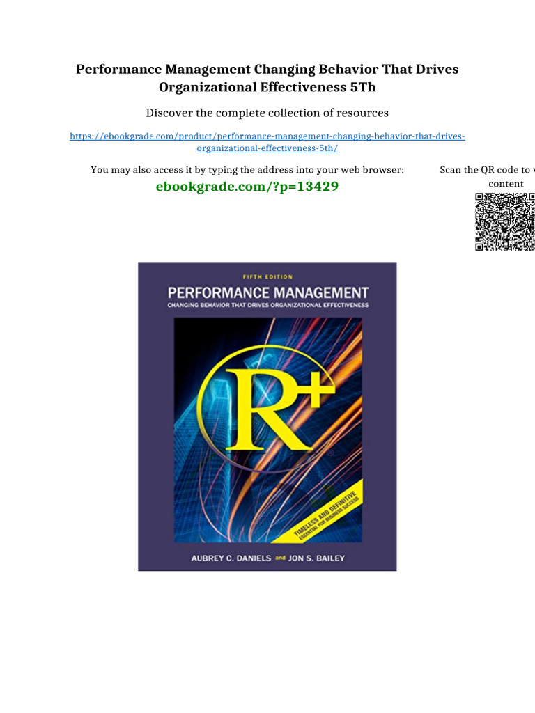 Performance Management Changing Behavior That Drives Organizational ...