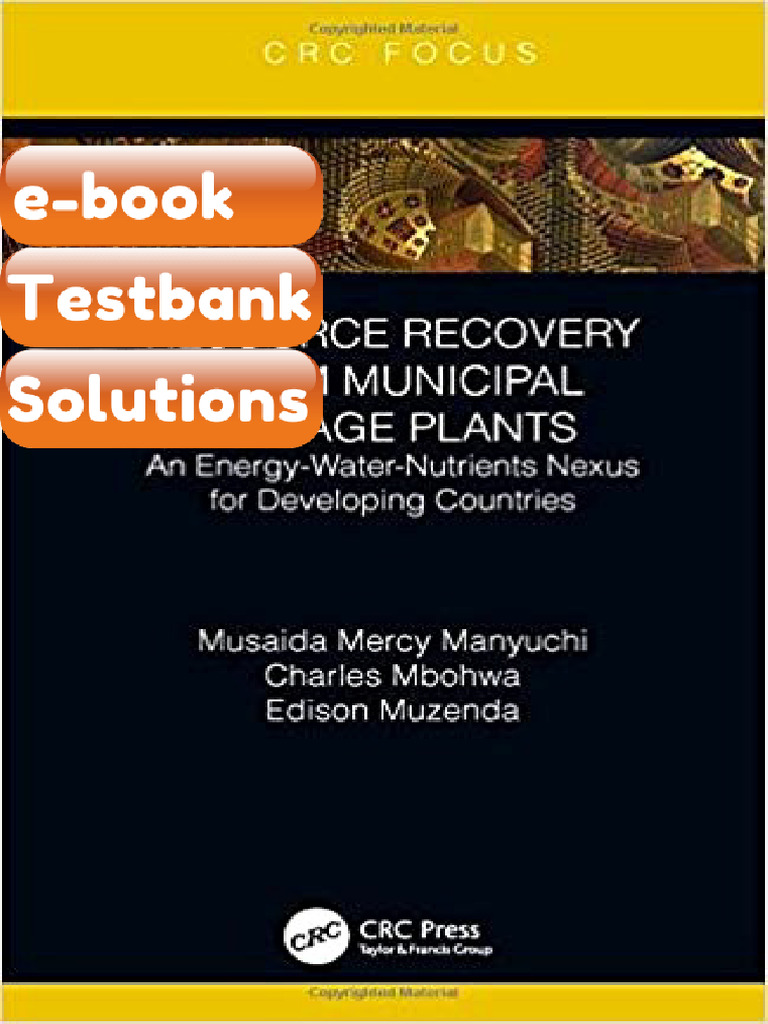 Ebook & Testbank Resource Recovery From Municipal Sewage Plants by ...