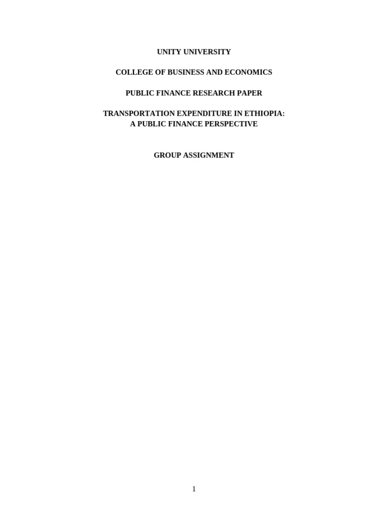 Unity University Final Group Paper | PDF
