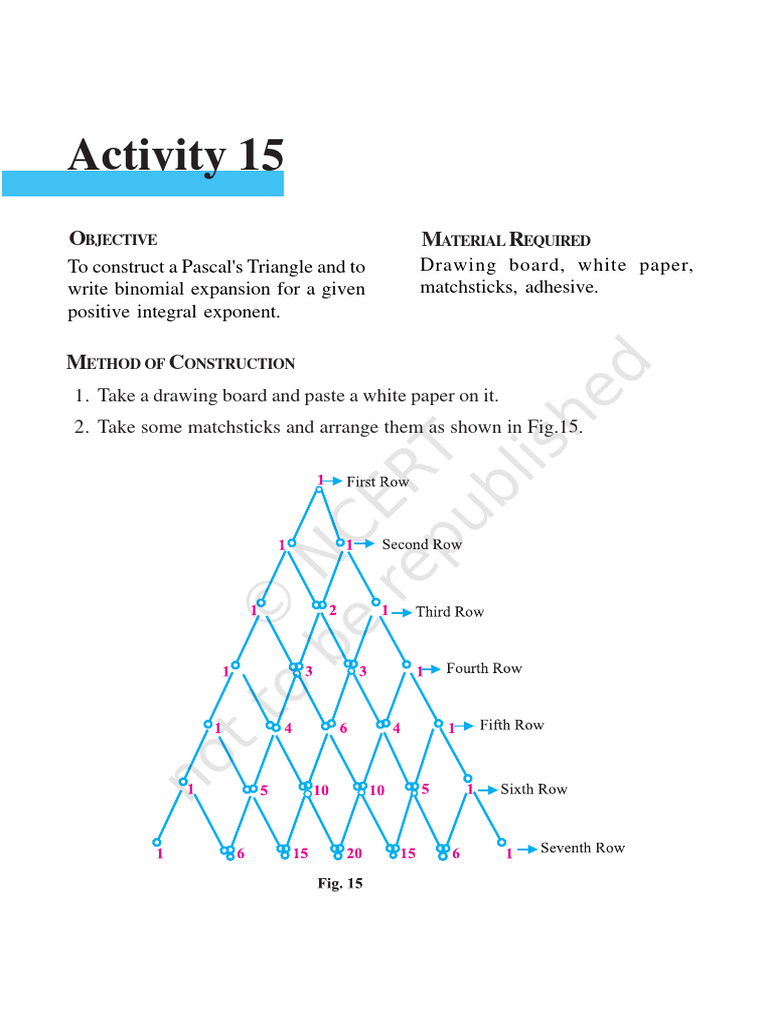 Activity 6 - Binomial Theorem - Pascal's Triangle | PDF