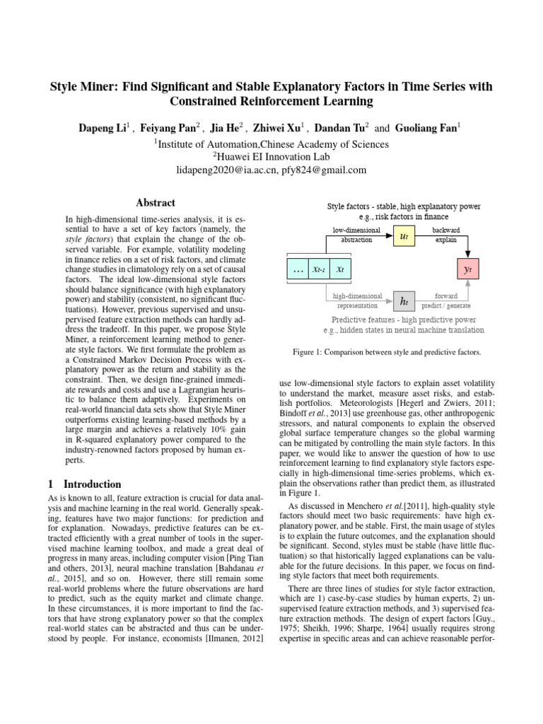 Find Significant and Stable Explanatory Factors in Time Series With ...