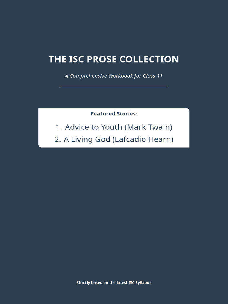 ISC Class 11 English Workbook | PDF | Satire | Tsunami