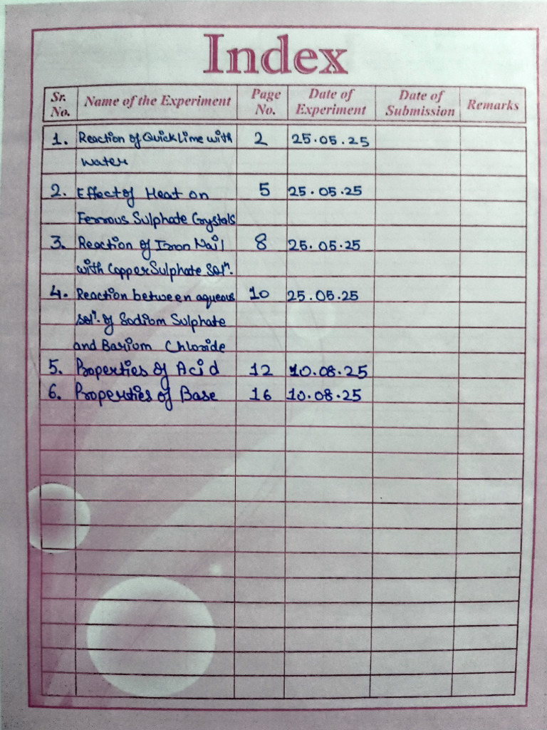 Chemistry Practical File Work | PDF