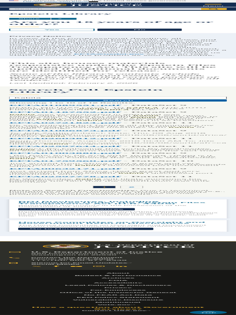 Department of Justice Epstein Library United States Department of ...