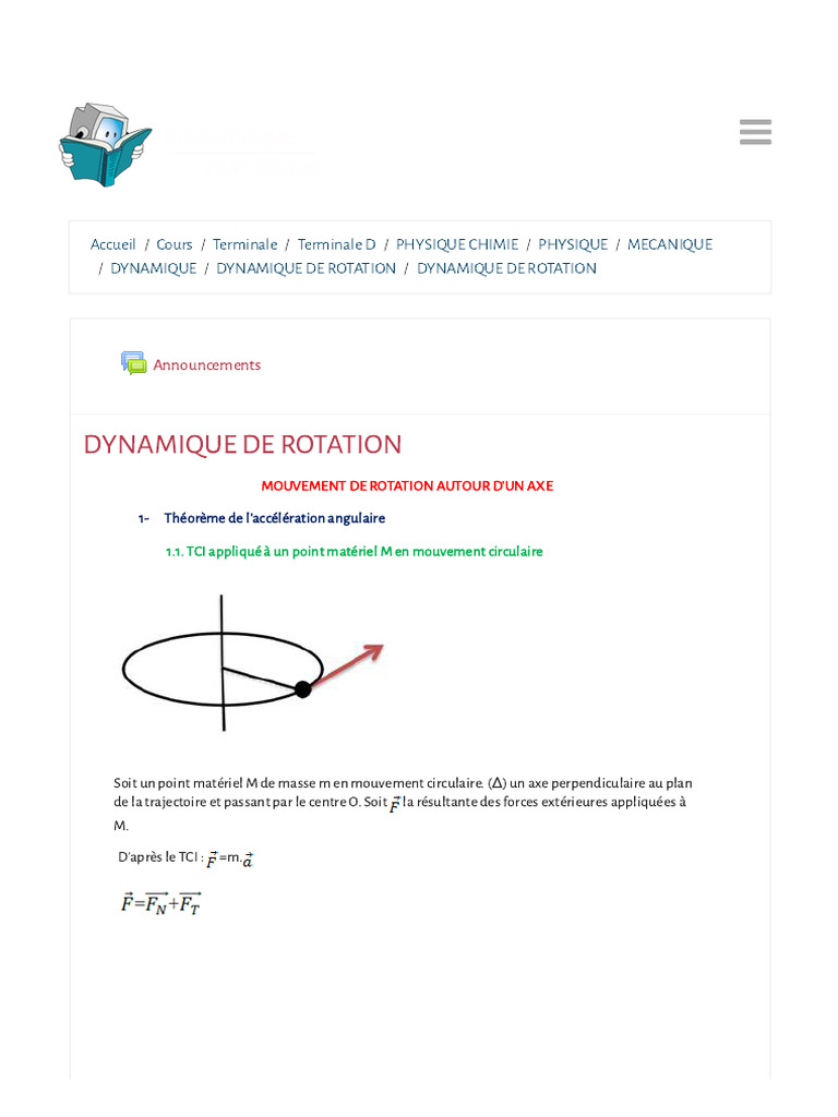 cours-dynamique-de-rotation-pdf-pendule-physique-rotation