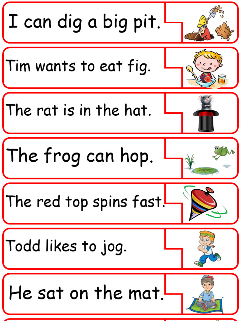 Sentence Picture Match Up Puzzle A4 | PDF