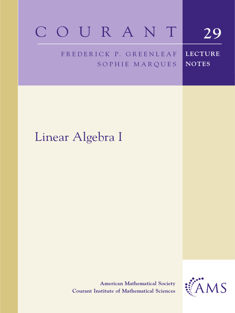 Courant Lecture Linear AlgebraI2019 | PDF | Matrix (Mathematics ...