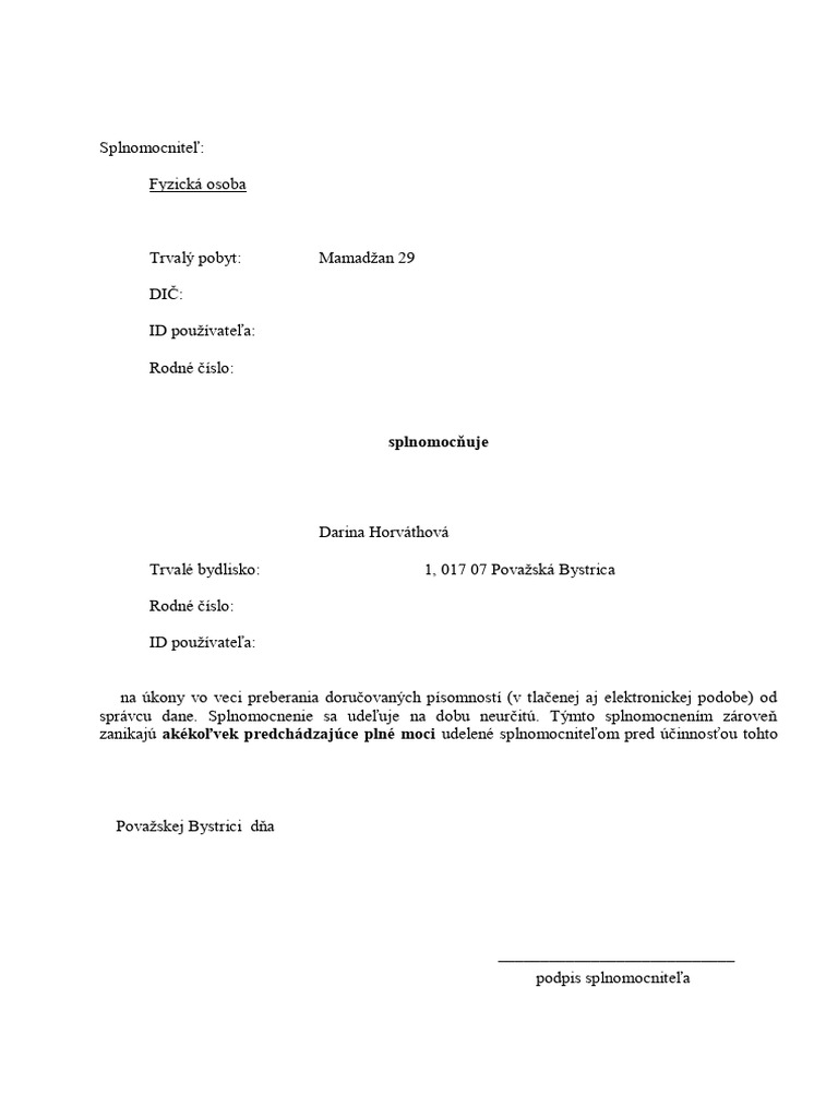 Daniiar Sharsheev Splnomocnenie | PDF