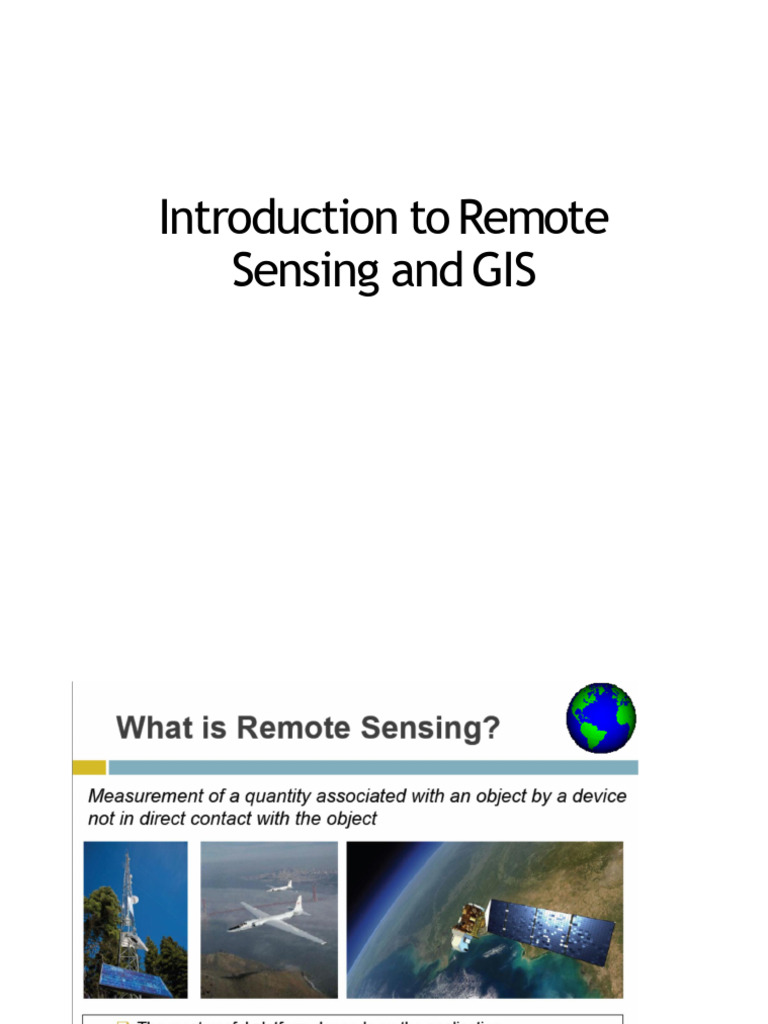 Introduction To Remote and Sensing and GIS-Additional | PDF ...