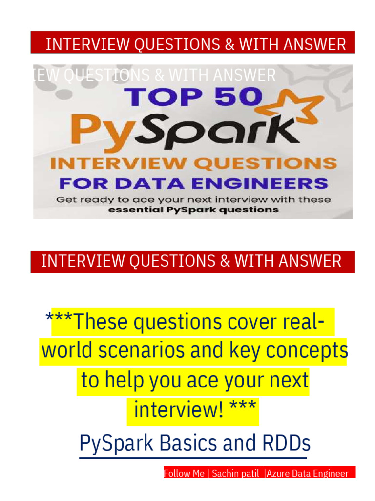 Top 50 Pyspark Interview Q A For Data Engineers 1750494998 | PDF ...