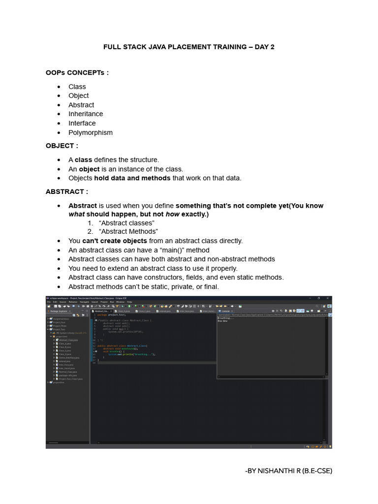 Full Stack Java Placement Training(Day-2) | PDF | Method (Computer ...