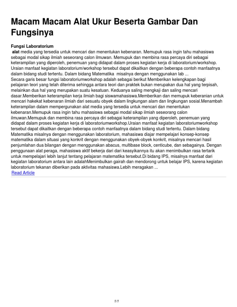Macam Macam Alat Ukur Beserta Gambar Dan Fungsinya
