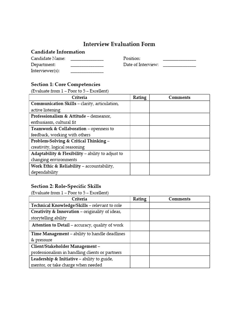 Interview Form | PDF
