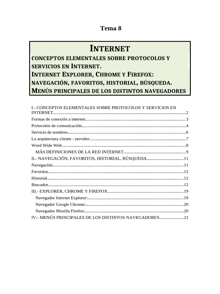 Tema 8 Internet | PDF | Red mundial | Internet y web