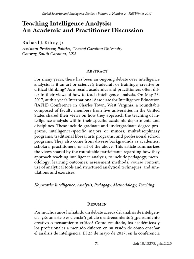 Kilroy | PDF | Intelligence Analysis | Sat
