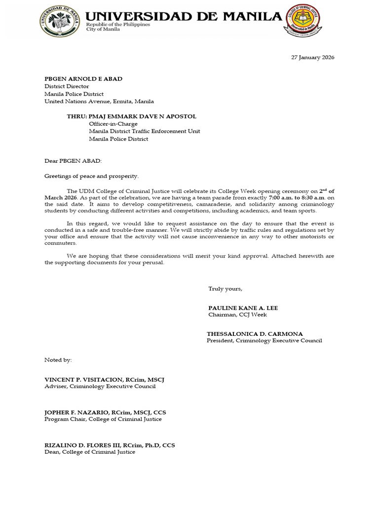 Mtpb Mpd Sso Letter | PDF | Problem Behavior | Crime & Violence