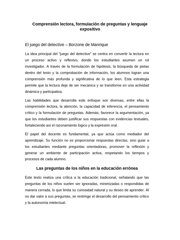 Comprensión Lectora | PDF | Aprendizaje | Comprensión lectora