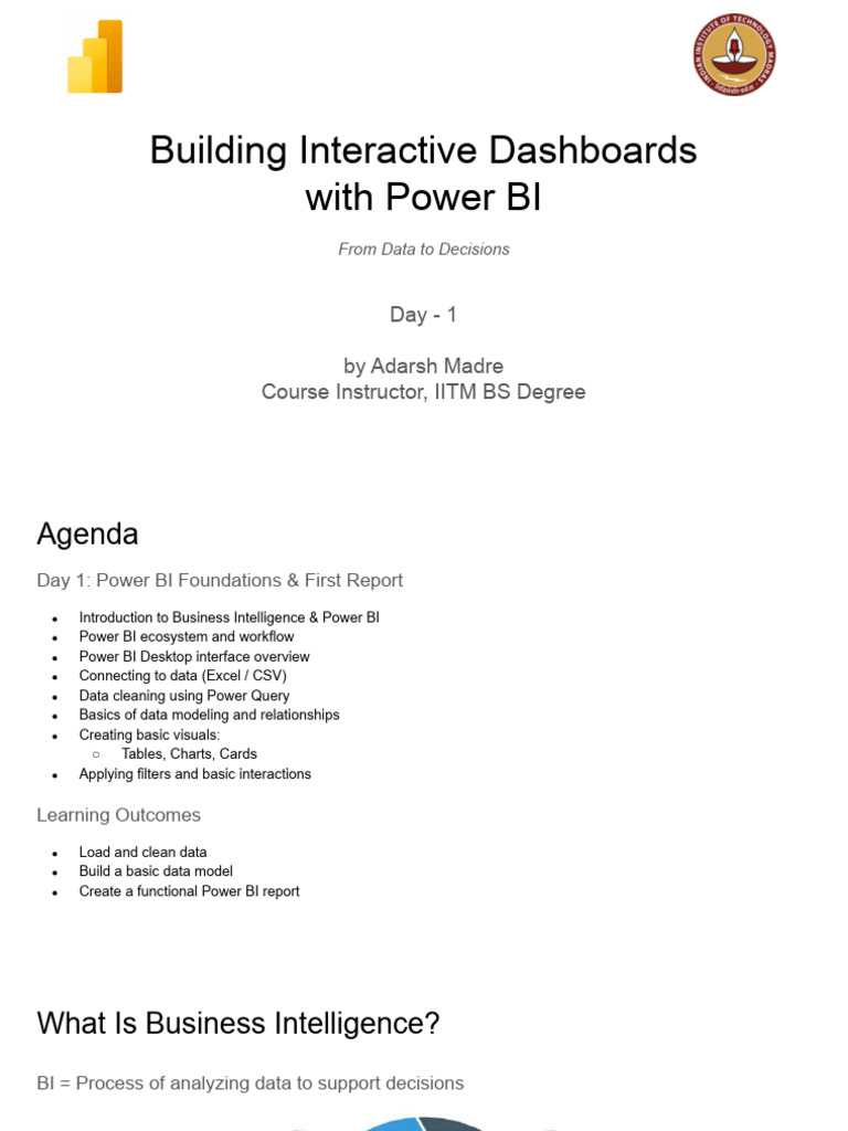 BI PPT 1 | PDF | Business Intelligence | Microsoft Excel