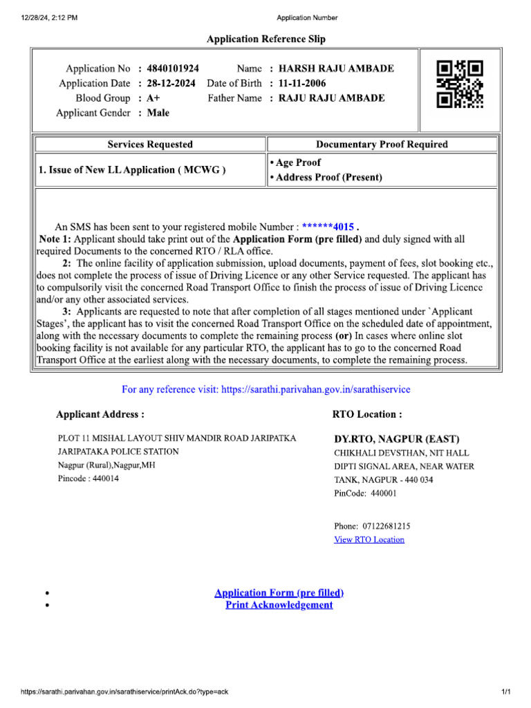 Harsh RTO | PDF