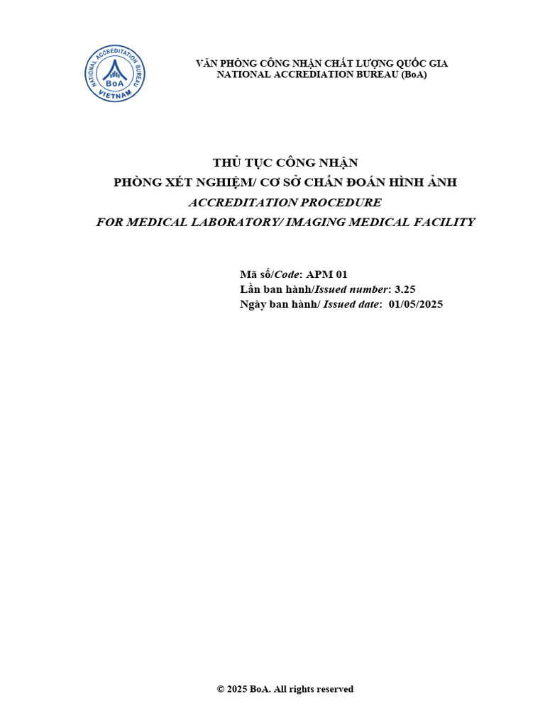 APM 01. Accreditation Procedure for Medical Laboratory and Imanging ...