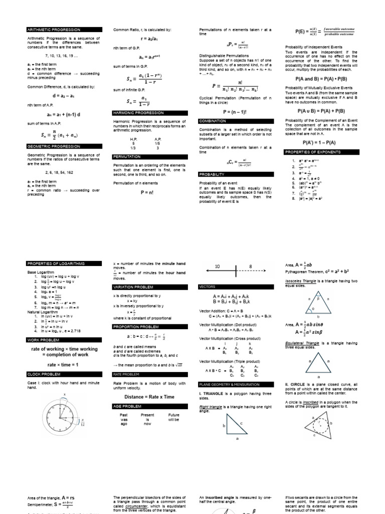 Notes of cc1 | PDF | Area | Circle