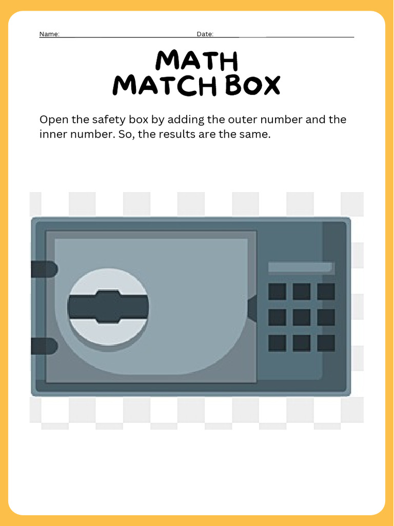 Math Match Box | PDF