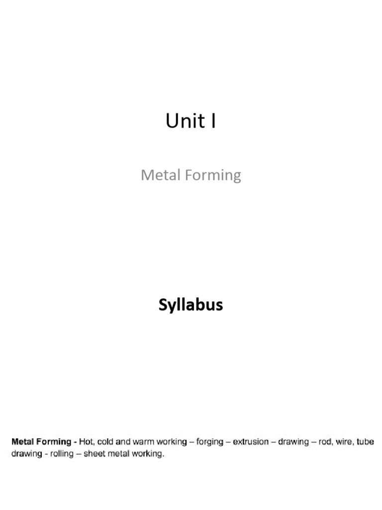 Introduction Metal Forming | PDF | Deformation (Engineering ...