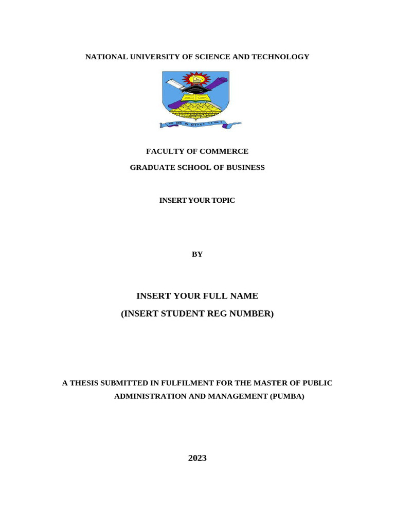 Dissertation Guidelines Pumba2023 | PDF | Thesis | Methodology