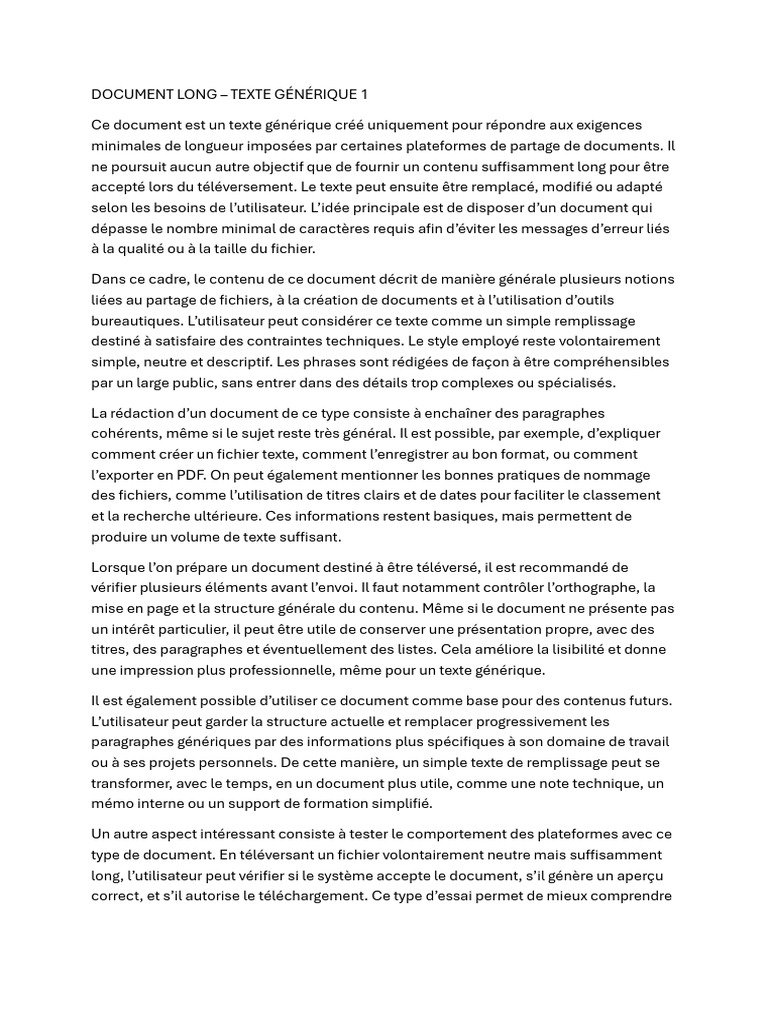 Document Long | PDF | Fichier informatique | Mise en page