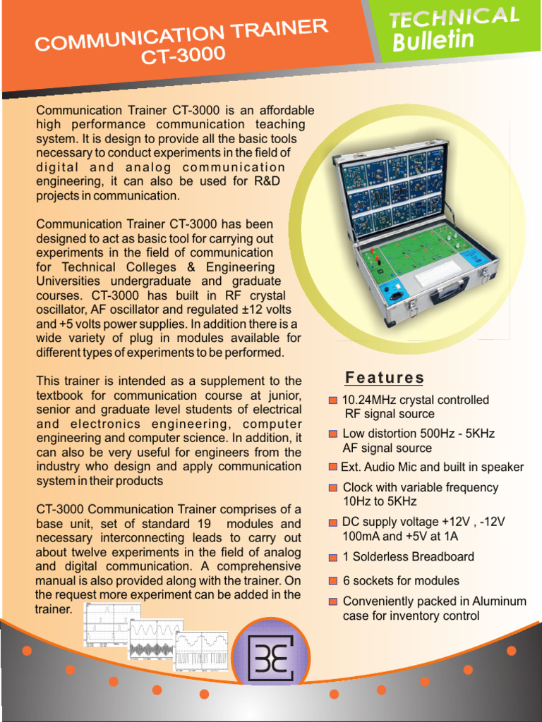 Communication Trainer CT3000 | PDF | Frequency Modulation | Electronics