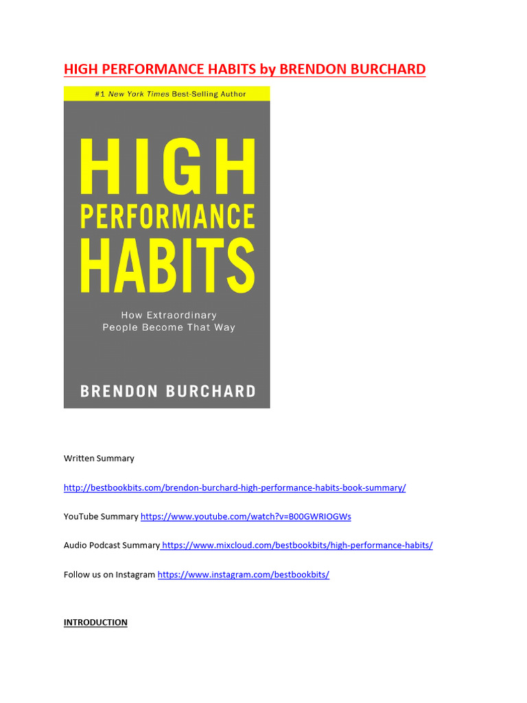 High Performance Habits Compress | PDF | Feeling | Courage