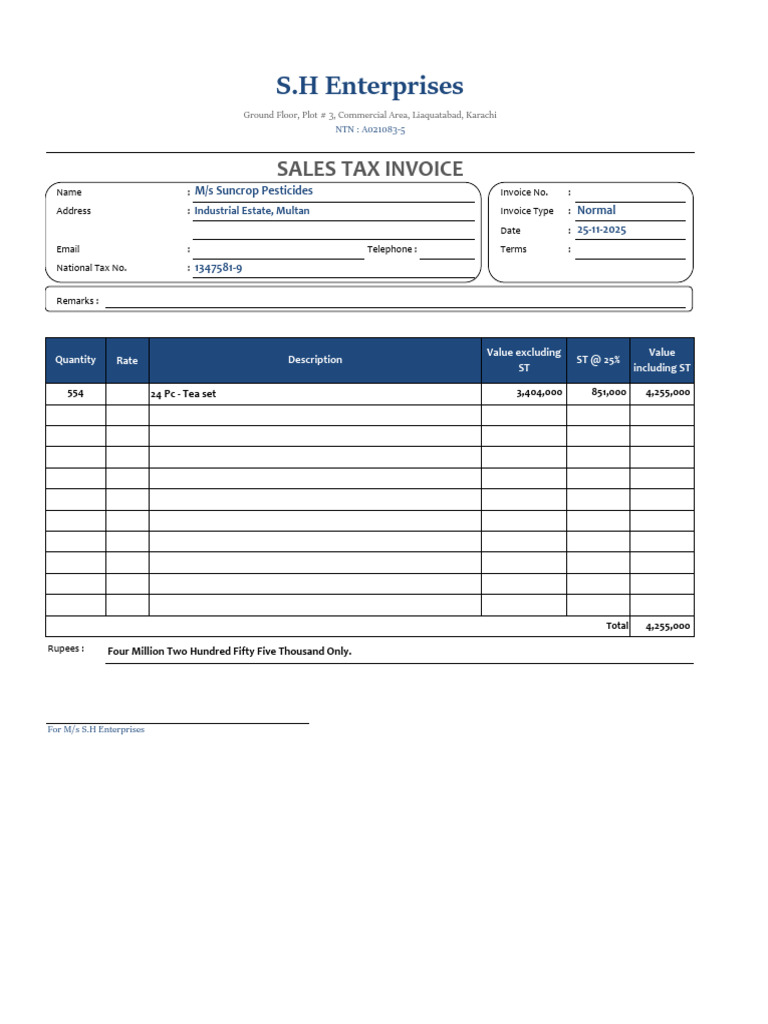 ST Invoice - 251125 | PDF