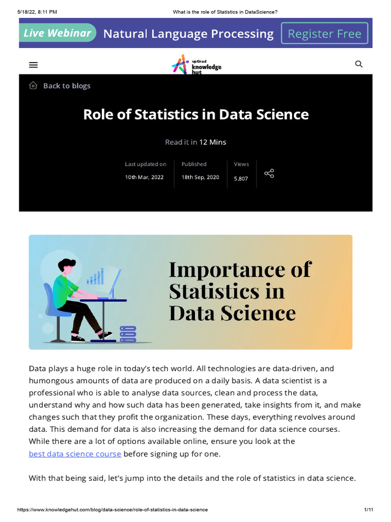 What is the Role of Statistics in DataScience | PDF | Statistics | Quartile