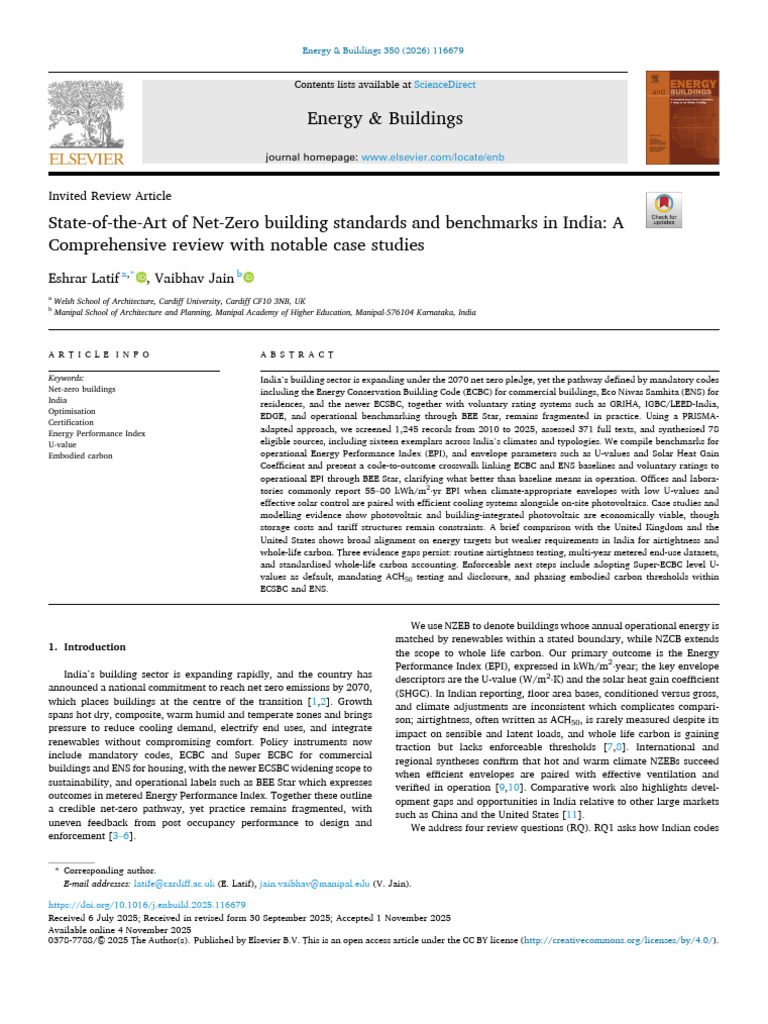 Net Zero Buildings in India - Review | PDF | Green Building | Energy ...