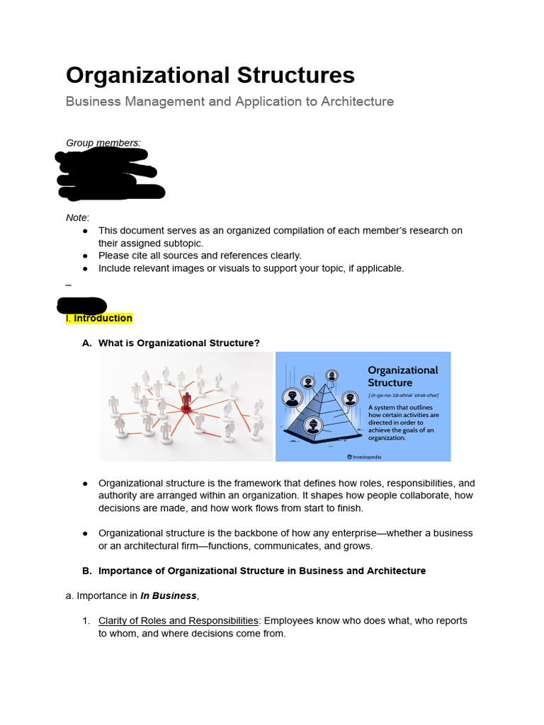 BM-01 - REPORTING - Organizational Structures - Business Management and ...